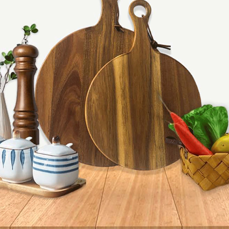 Tabla de cortar de madera de acacia y m&aacute;rmol