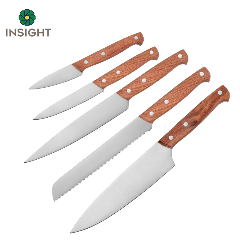 Ensembles de couteaux de m&eacute;nage de luxe en bois de rose