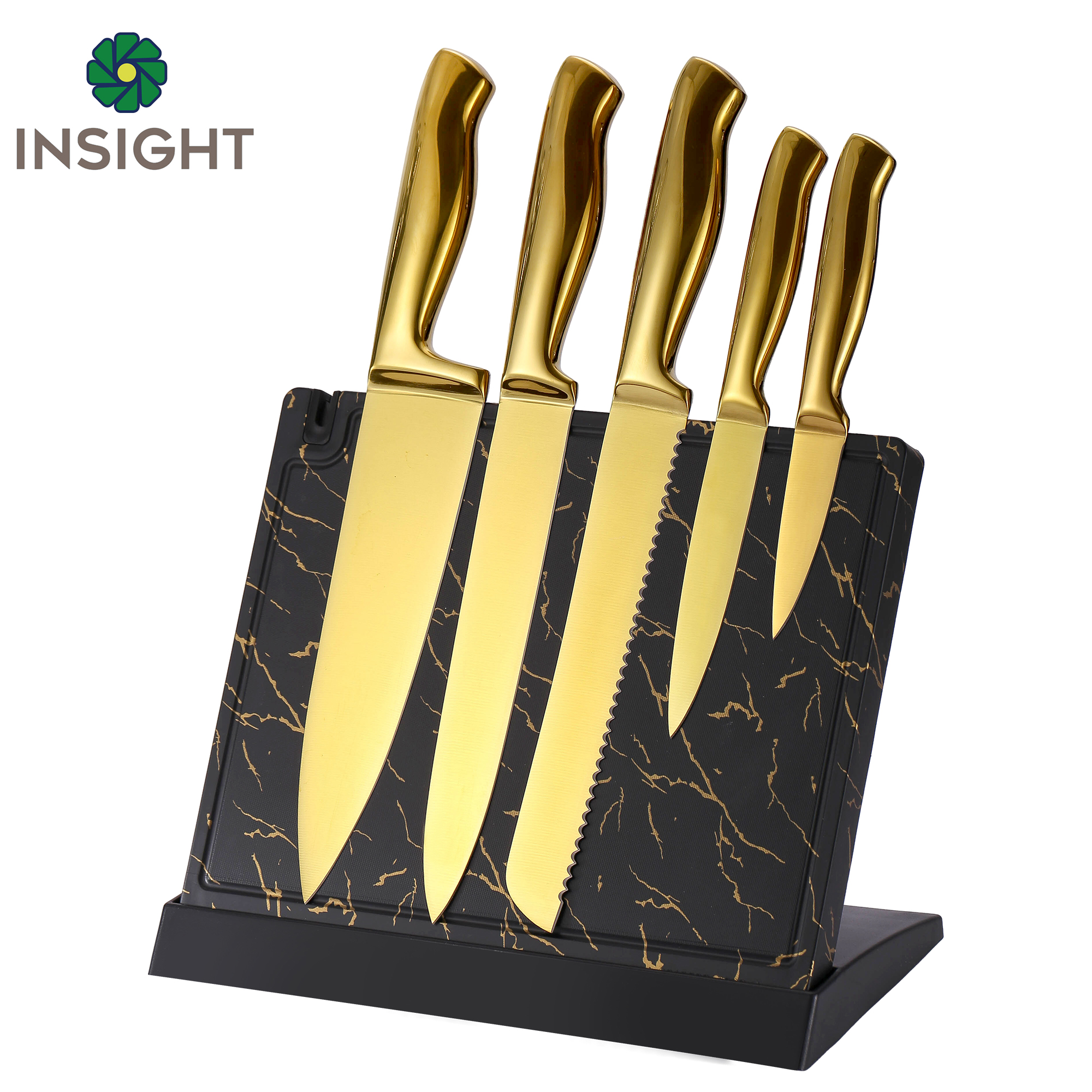 Set Coltelli da Cucina in Acciaio Inossidabile con Ceppo