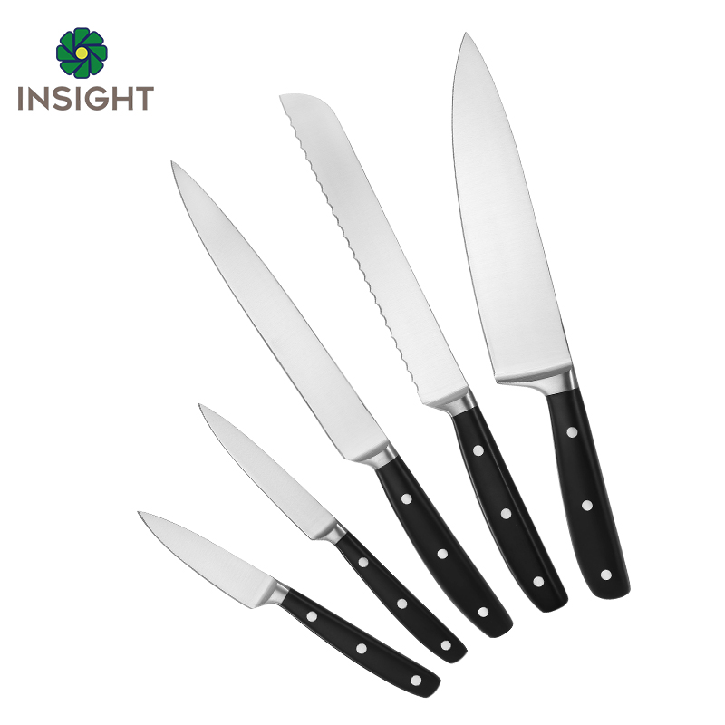 Juego de cuchillos de cocina con mango de cabeza de acero simple