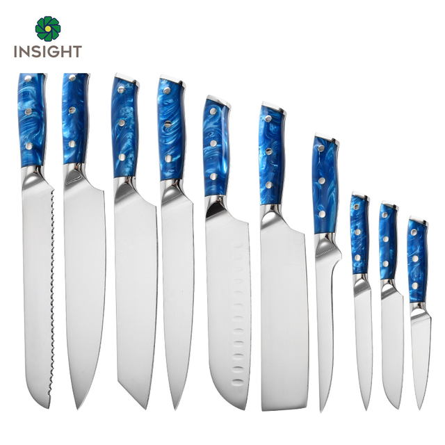 Ensemble de couteaux de cuisine avec manche en r&eacute;sine
