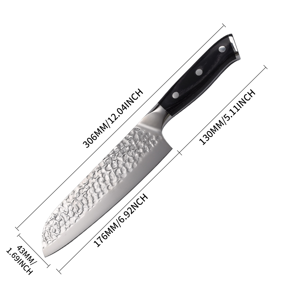 Stainless Steel ligneus manubrium Santoku Cultrum