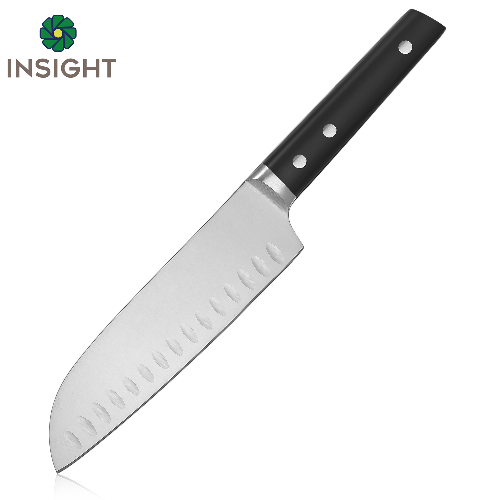 Japanisches Santokumesser mit Full-Tang-Griff