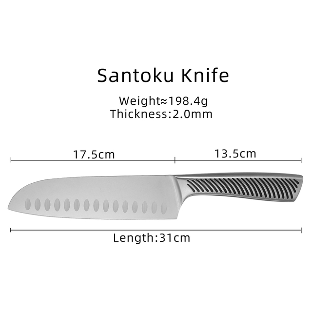 Couteau de cuisine de 7 pouces, couteau Santoku ultra tranchant