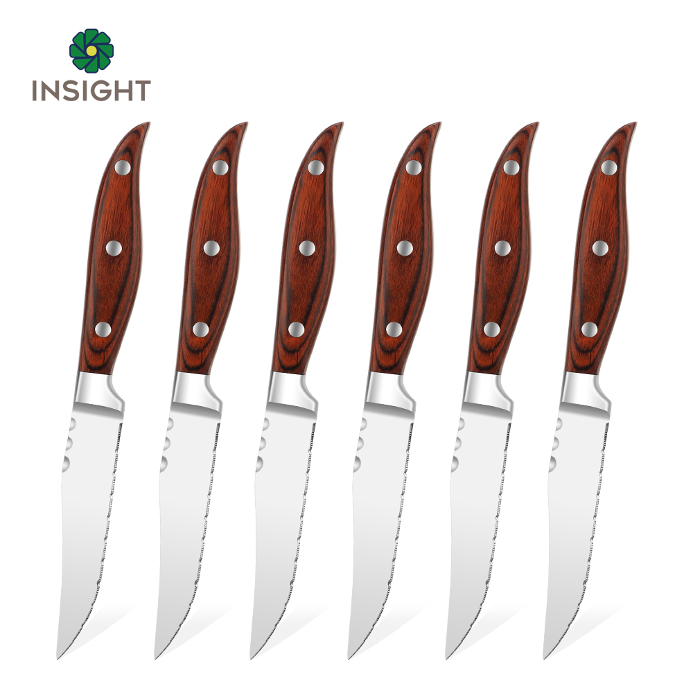 Set di coltelli da bistecca in acciaio inossidabile rosso