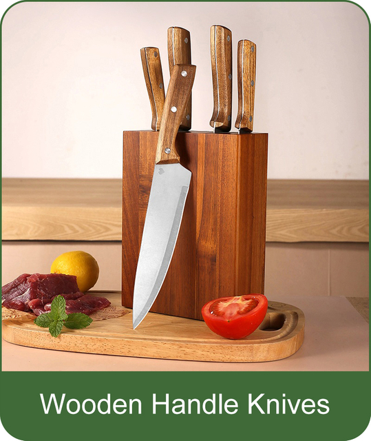 Couteaux &agrave; manche en bois